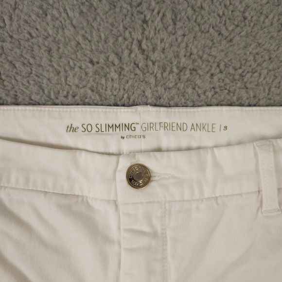 Chicos Jeans Womens 3 US 16 White The So Slimming Girlfriend Ankle Soft Denim - Picture 3 of 16